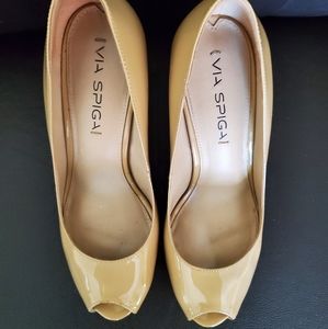 Via Spiga BRANDY nude patent leather pump heels